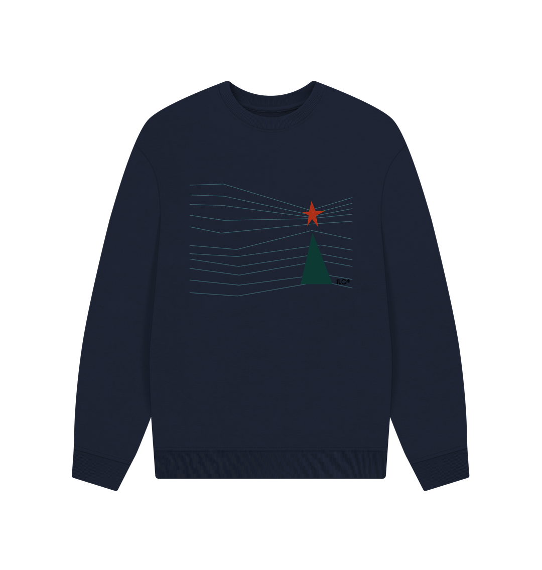 Navy Blue Xmas Joulu Oversized Sweater