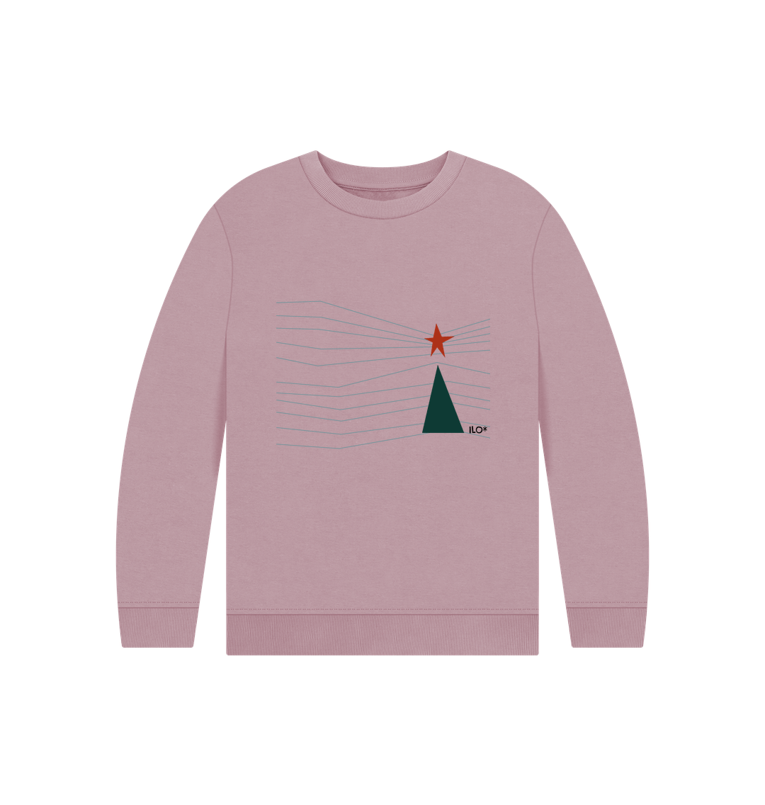 Mauve Xmas Tree Organic Kids' Jumper