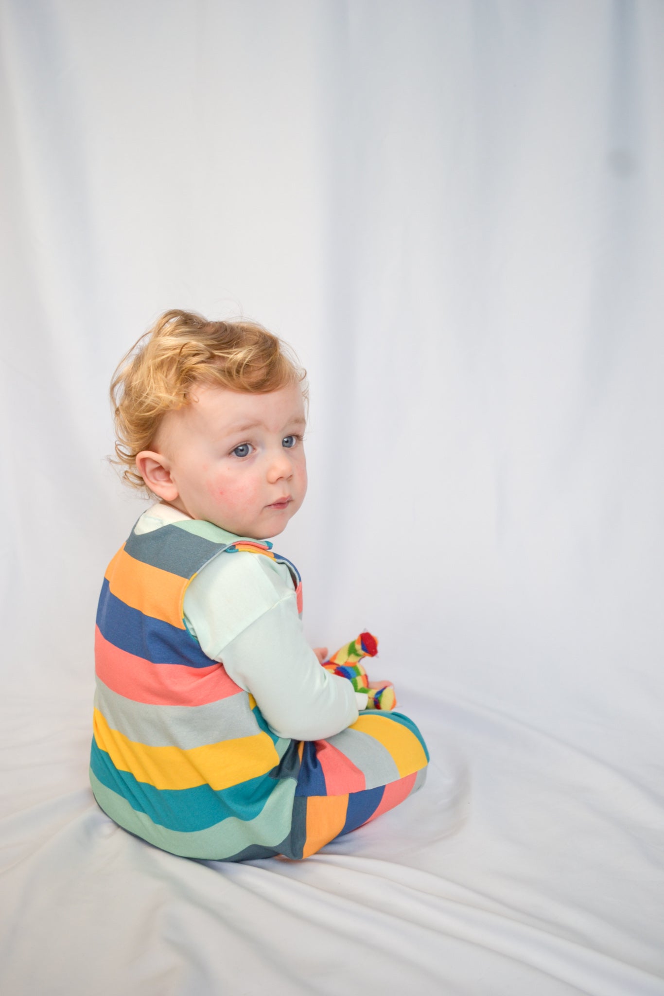 Rainbow Stripes Organic Romper