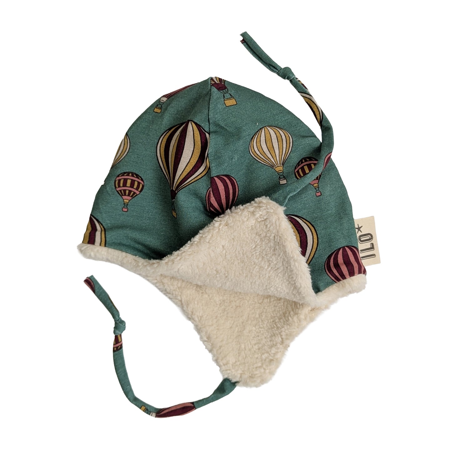 Green Hot Air Balloons Organic Jersey and Plush Aviator Hat