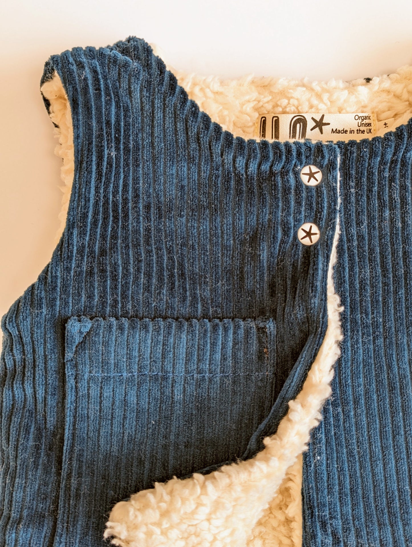 Petrol Corduroy and Plush Gilet