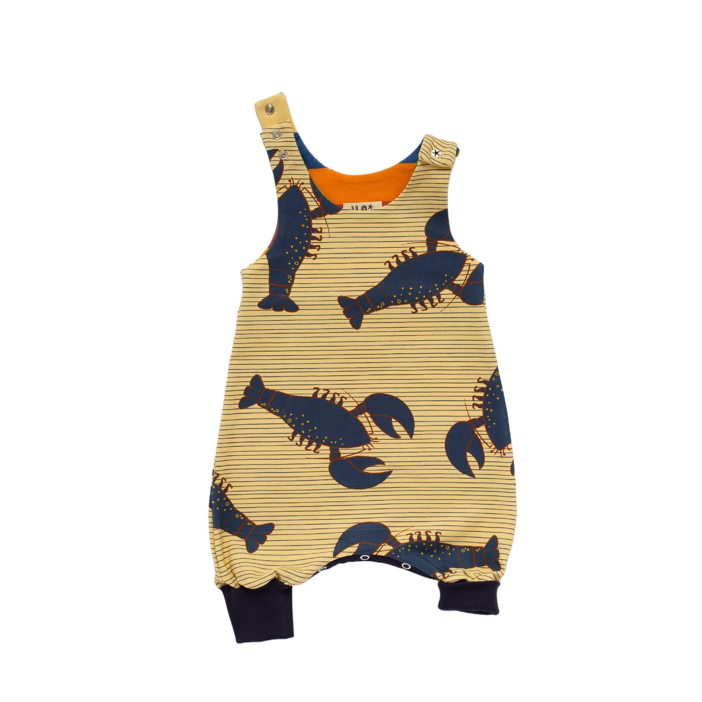 Blue Lobsters on Vainilla Organic Jersey Romper