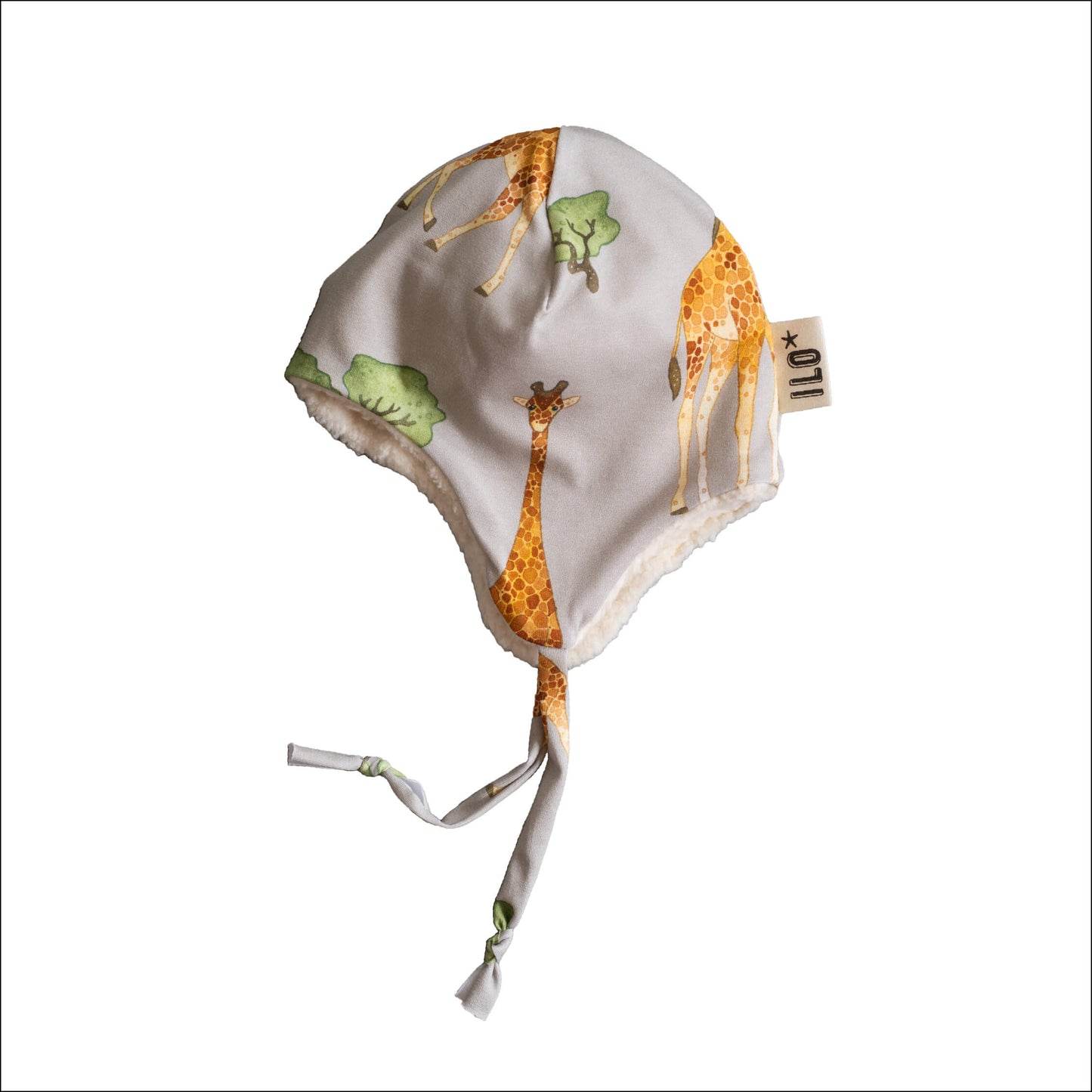 Giraffe Buddies Organic Jersey and Plush-lined Aviator Hat