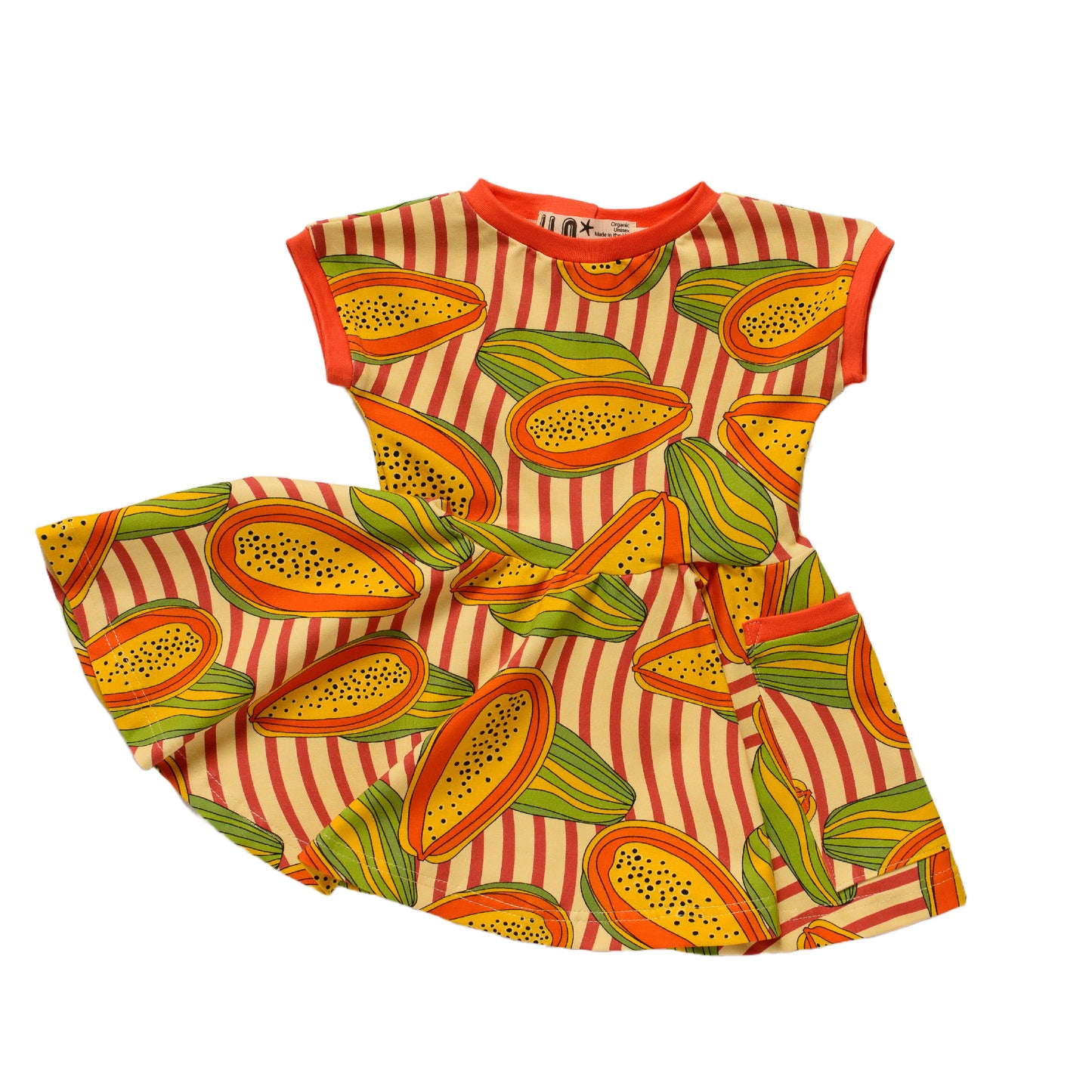 Organic Jersey Papayas Skater Dress