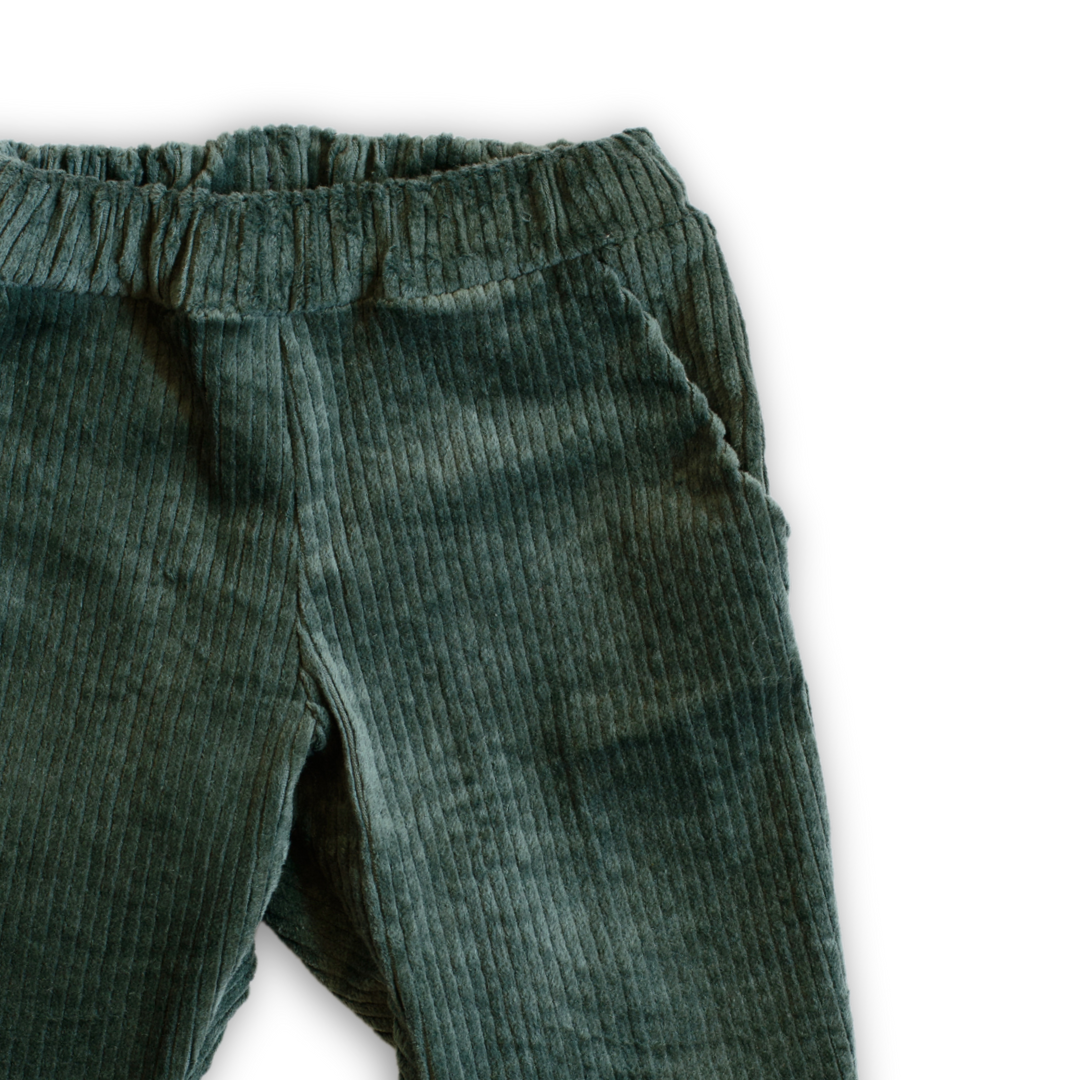 Top right corner of Sage Corduroy Trousers