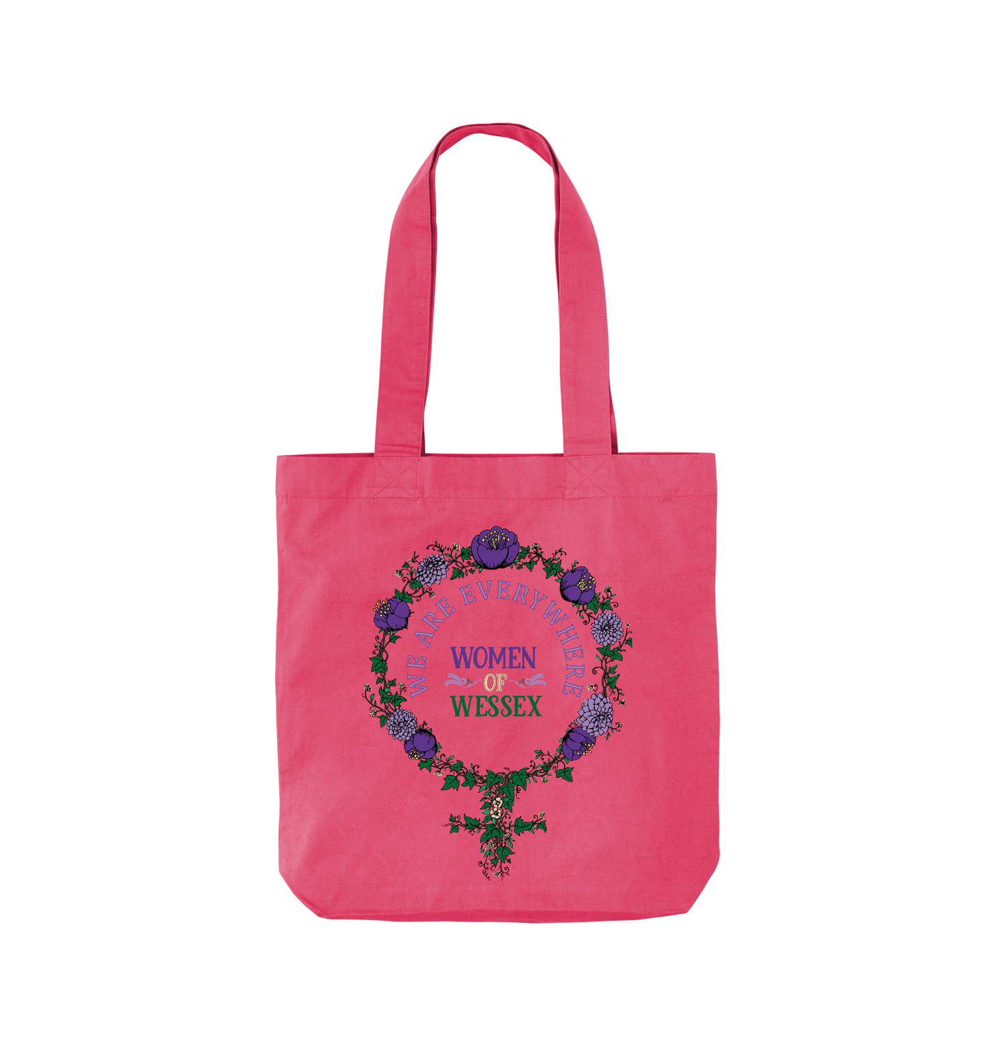Raspberry Pink Printed Bag Front
