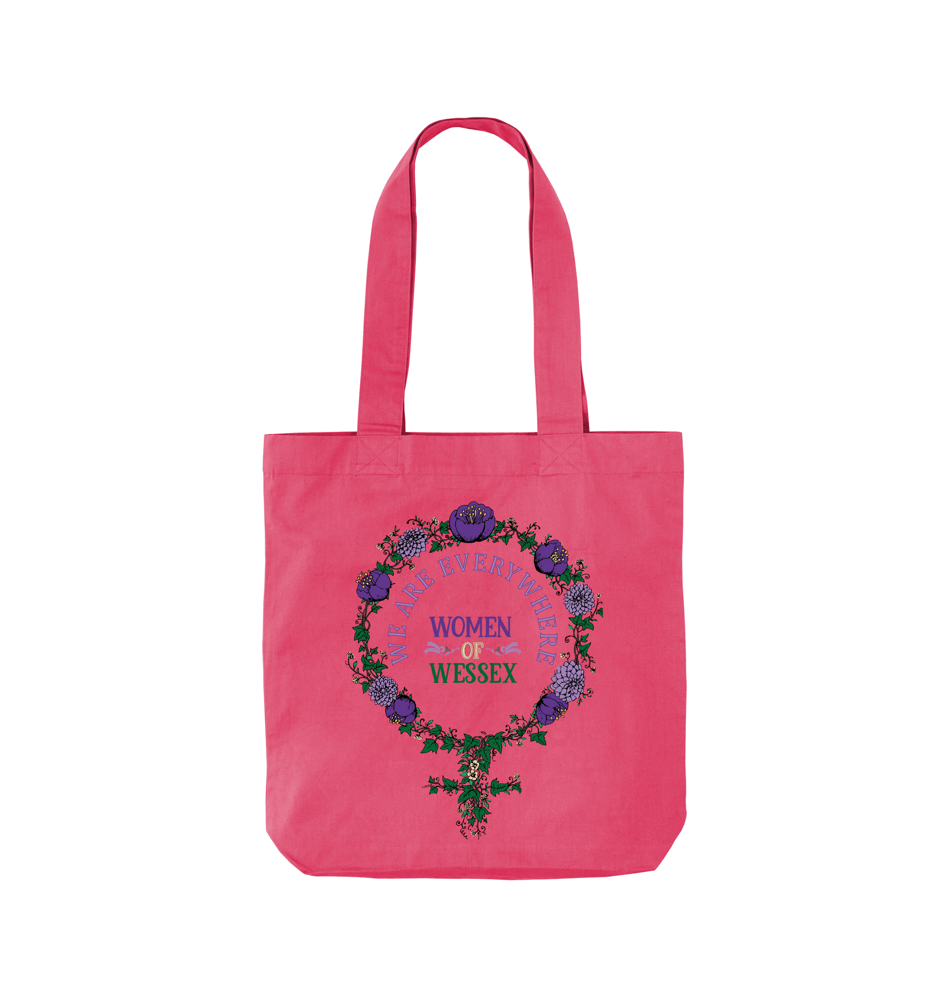 Raspberry Pink Printed Bag Front