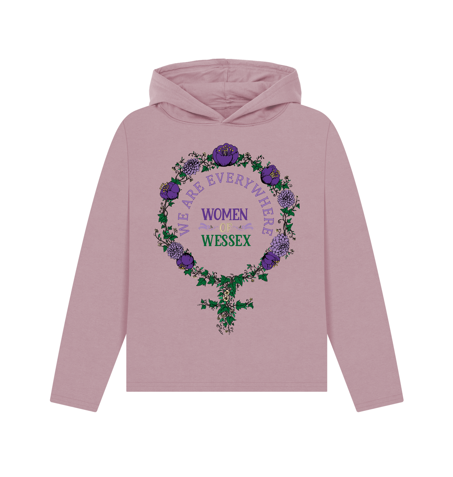Mauve Printed Hoody Front