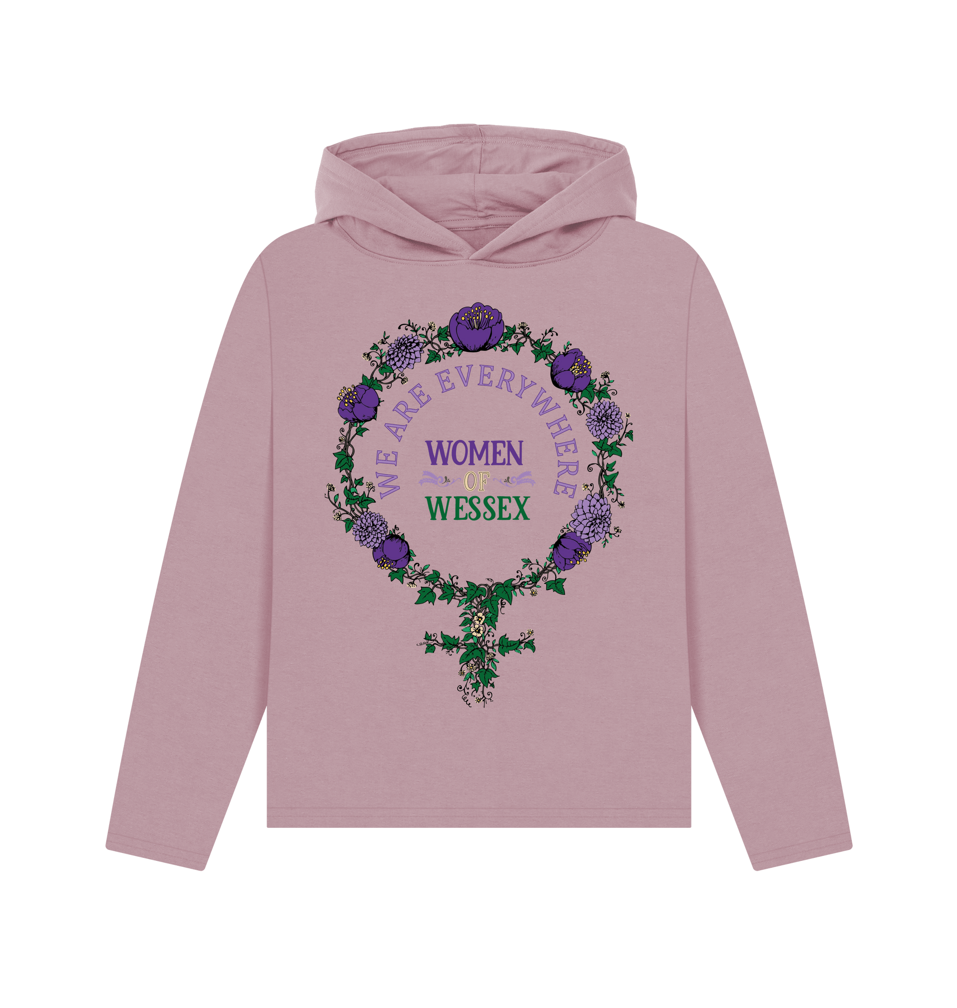 Mauve Printed Hoody Front