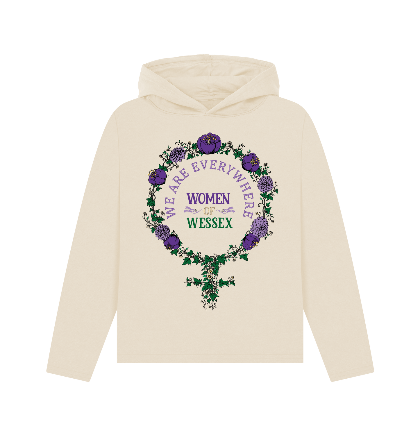 Oat Printed Hoody Front
