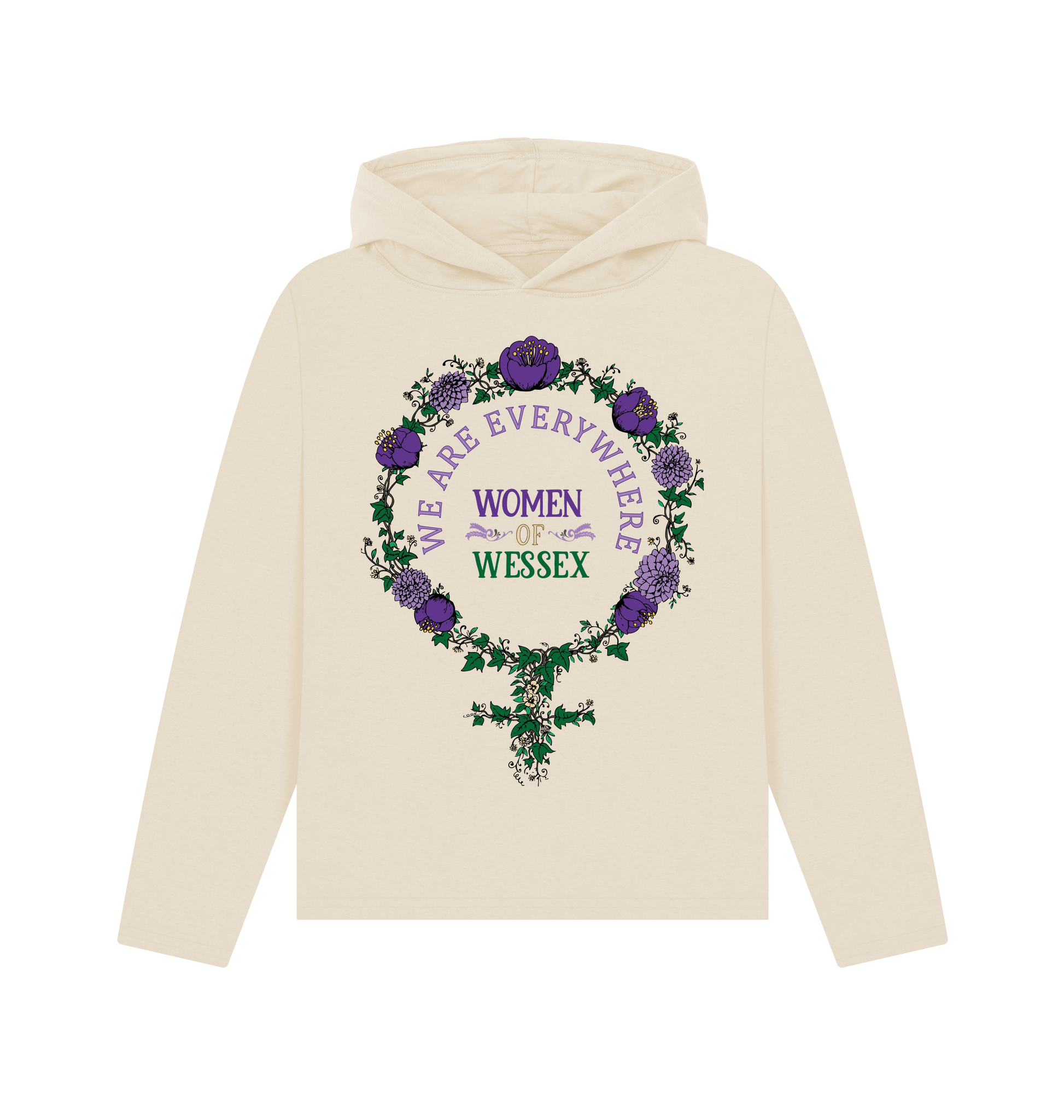 Oat Printed Hoody Front