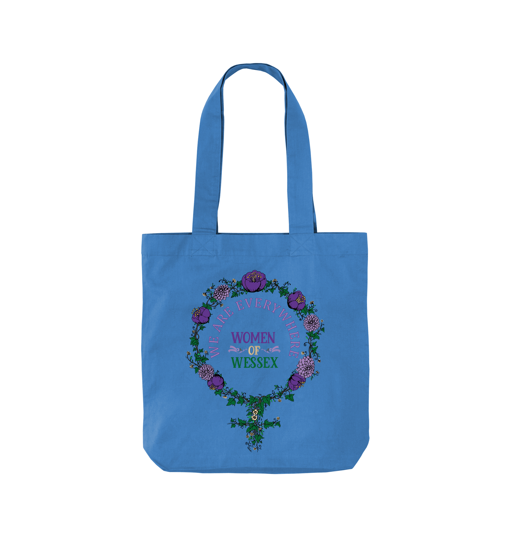 Cornflower Blue Printed Bag Front