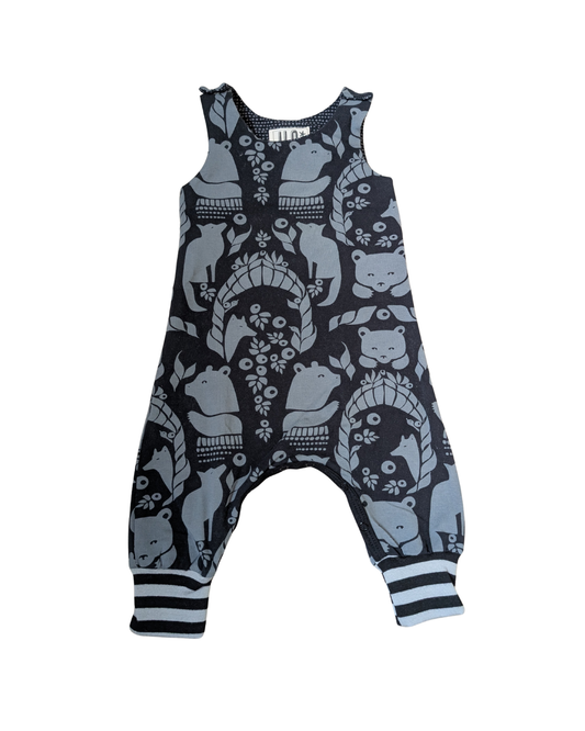 Secret Sale Black and Grey Animal Print Romper 6-12 months