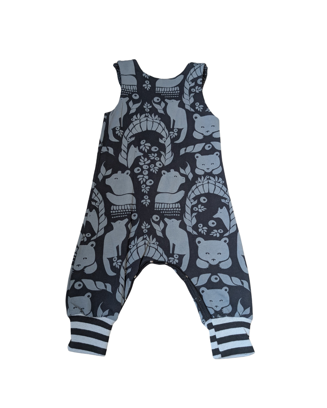 Secret Sale Black and Grey Animal Print Romper 6-12 months