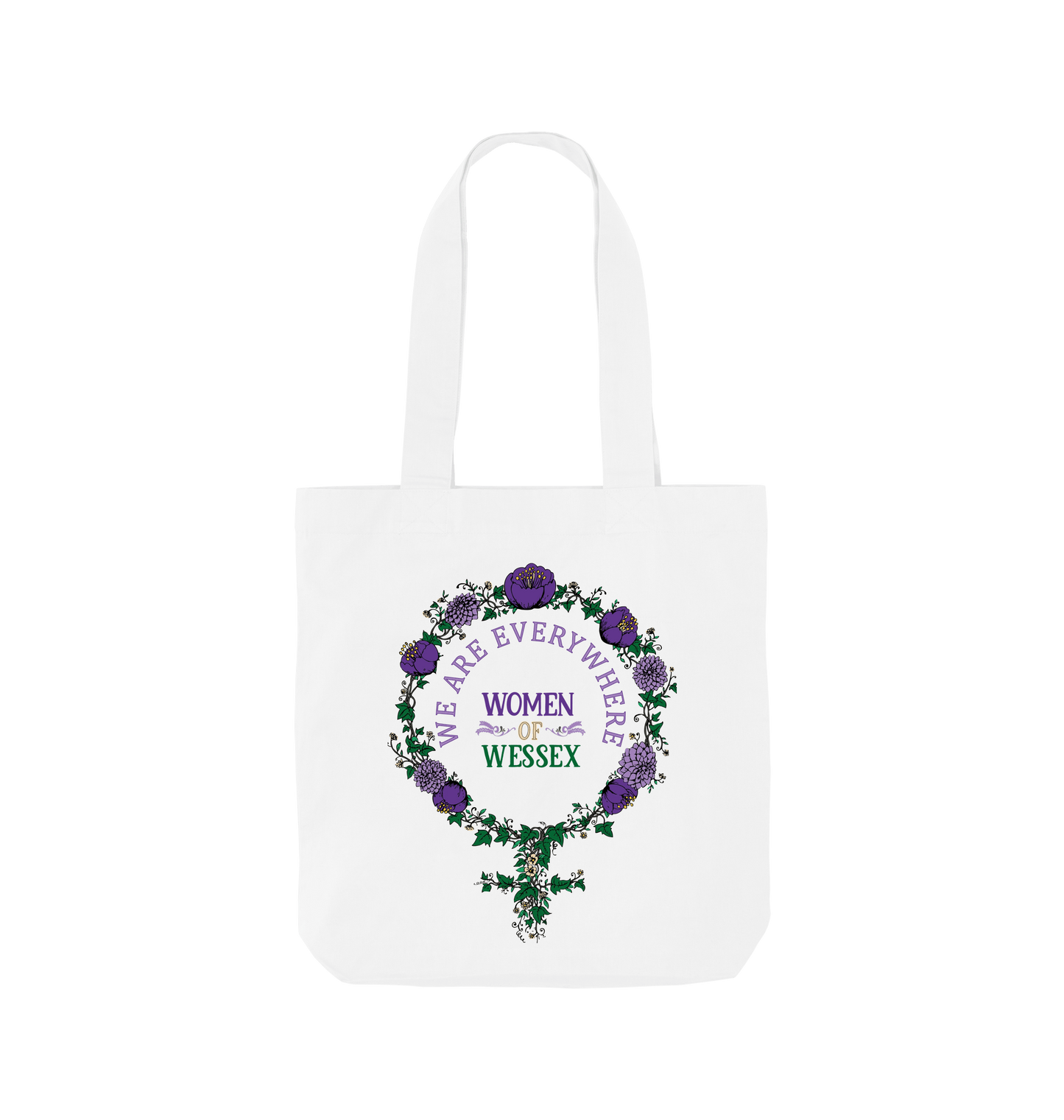 White Printed Bag Front