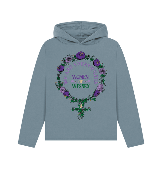 Stone Blue Printed Hoody Front
