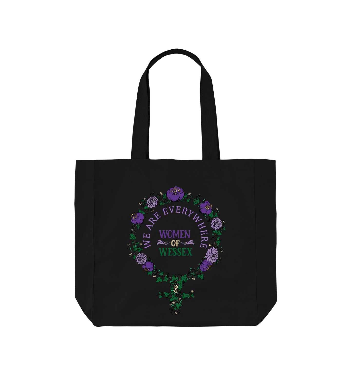 Black Printed Bag Front