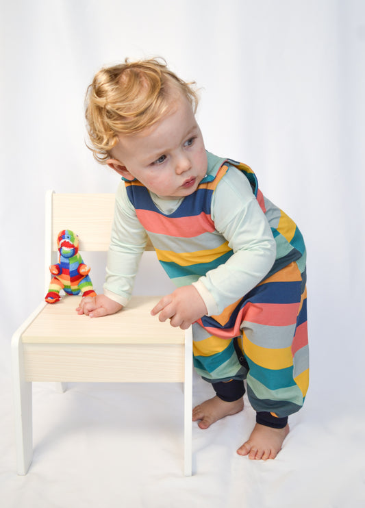 Rainbow Stripes Organic Romper