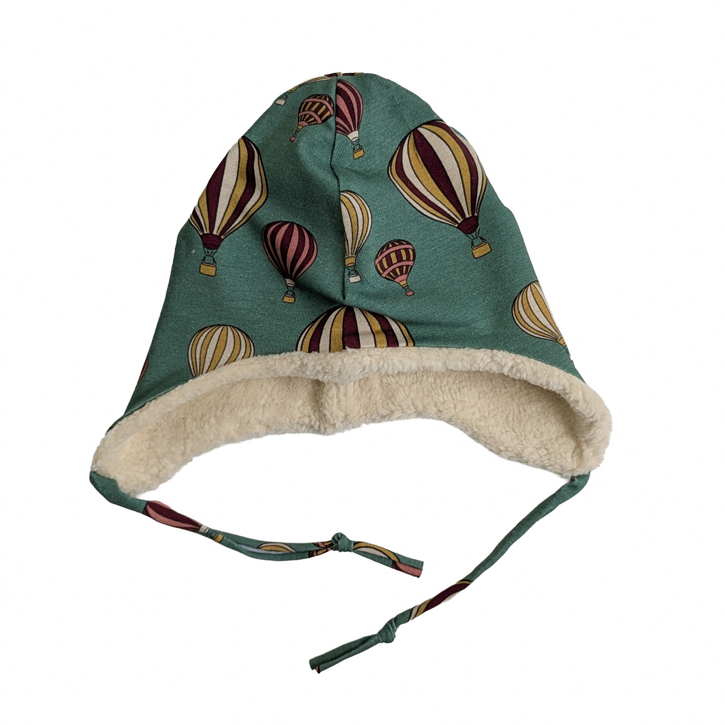 Green Hot Air Balloons Organic Jersey and Plush Aviator Hat