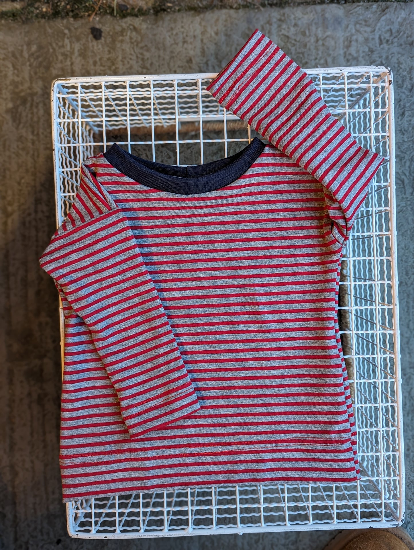 Red and Grey Stripes Tee