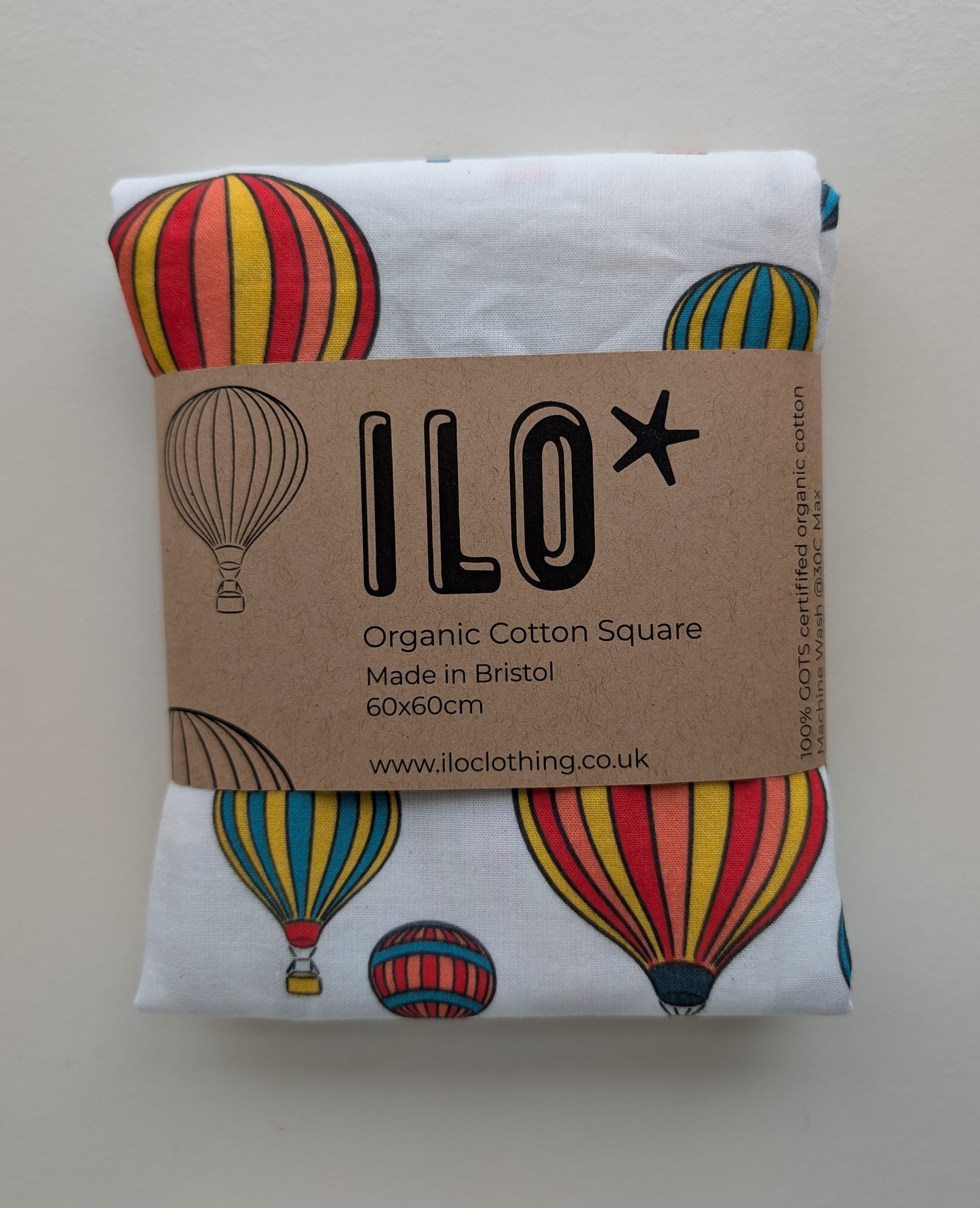 Hot Air Balloons Organic Cotton Square