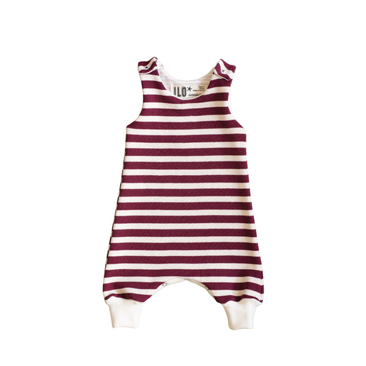 Red Stripes Fleece Romper