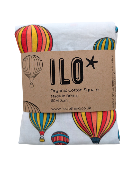 Hot Air Balloons Organic Cotton Square