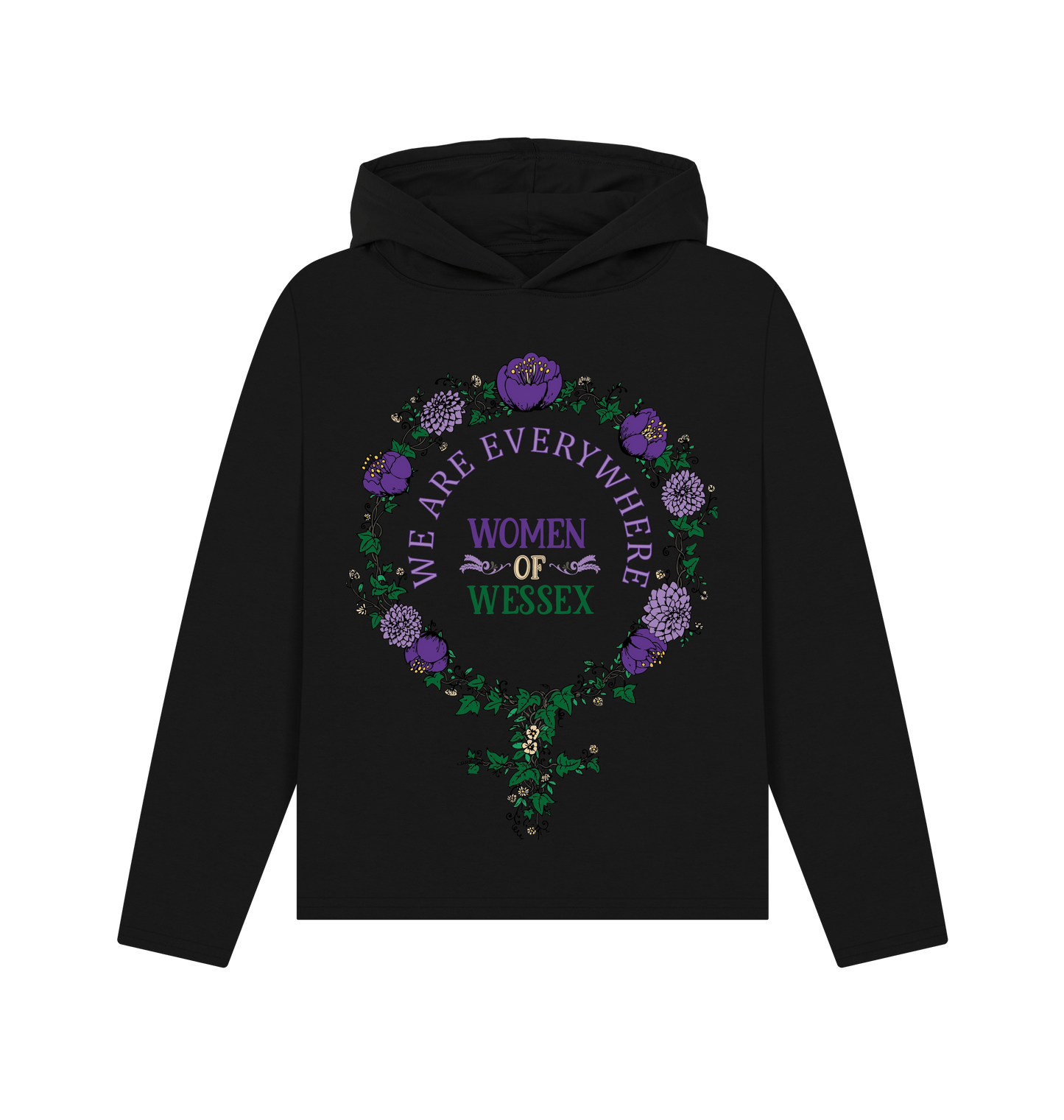 Black Recycled Hoody Front