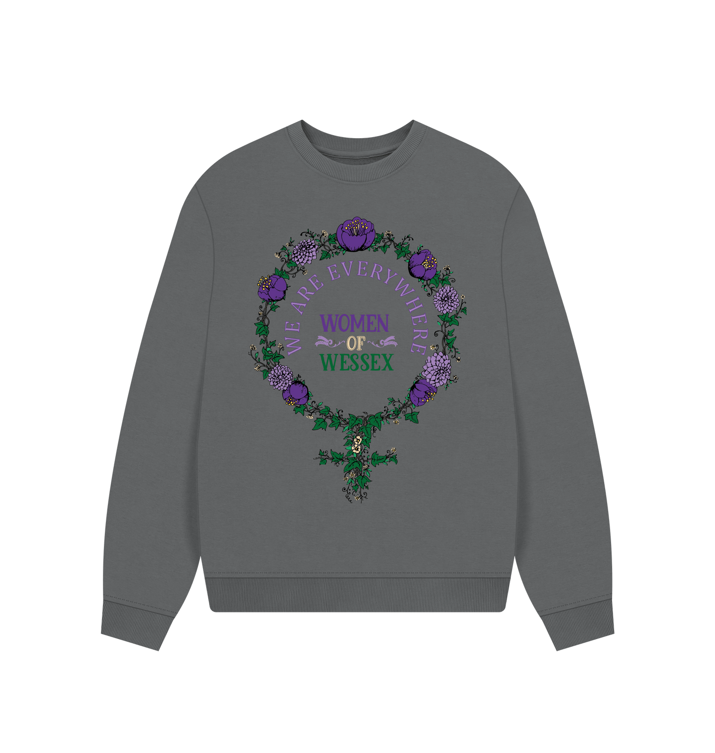 Slate Grey Printed Sweater Front