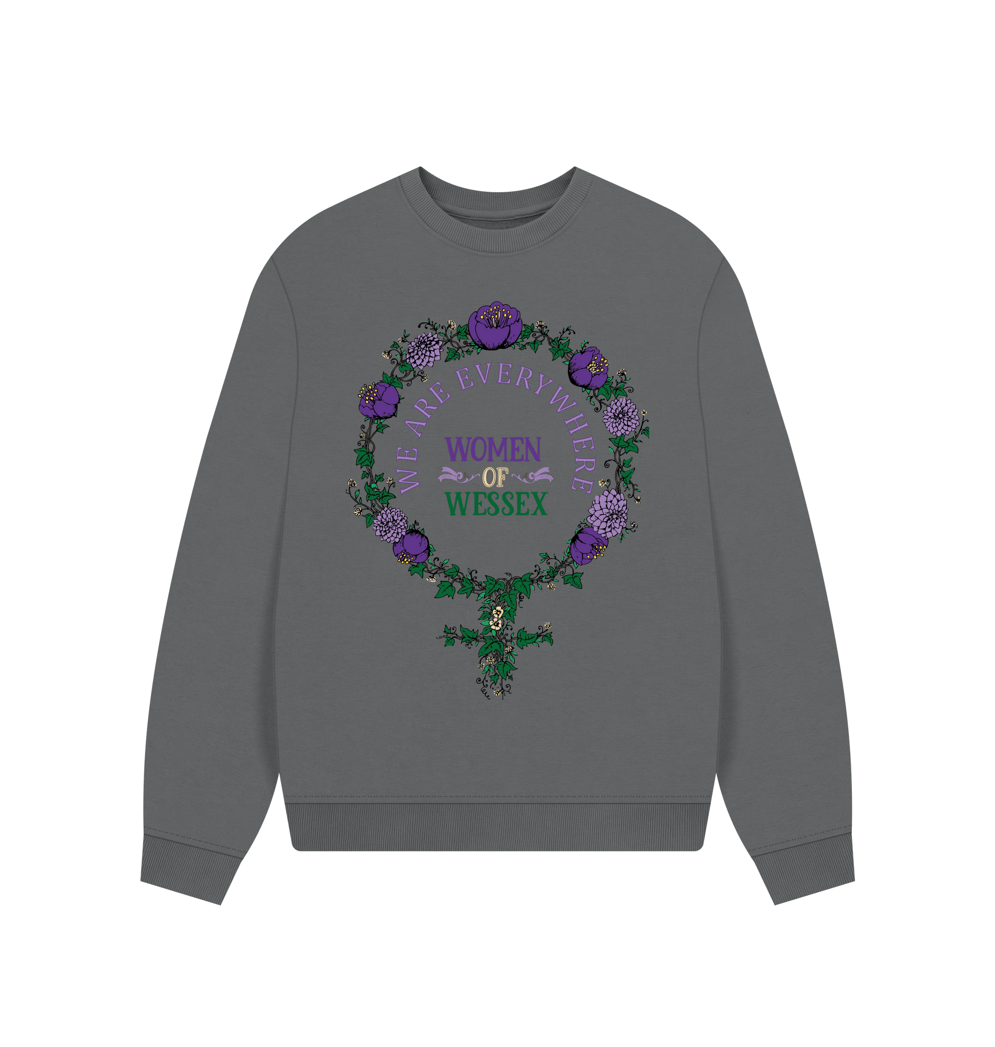 Slate Grey Printed Sweater Front