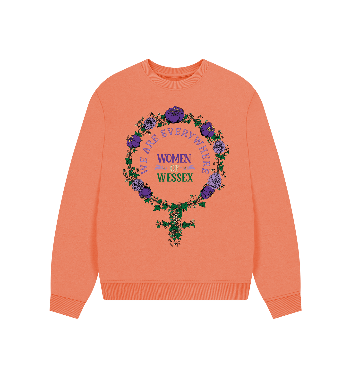 Apricot Printed Sweater Front