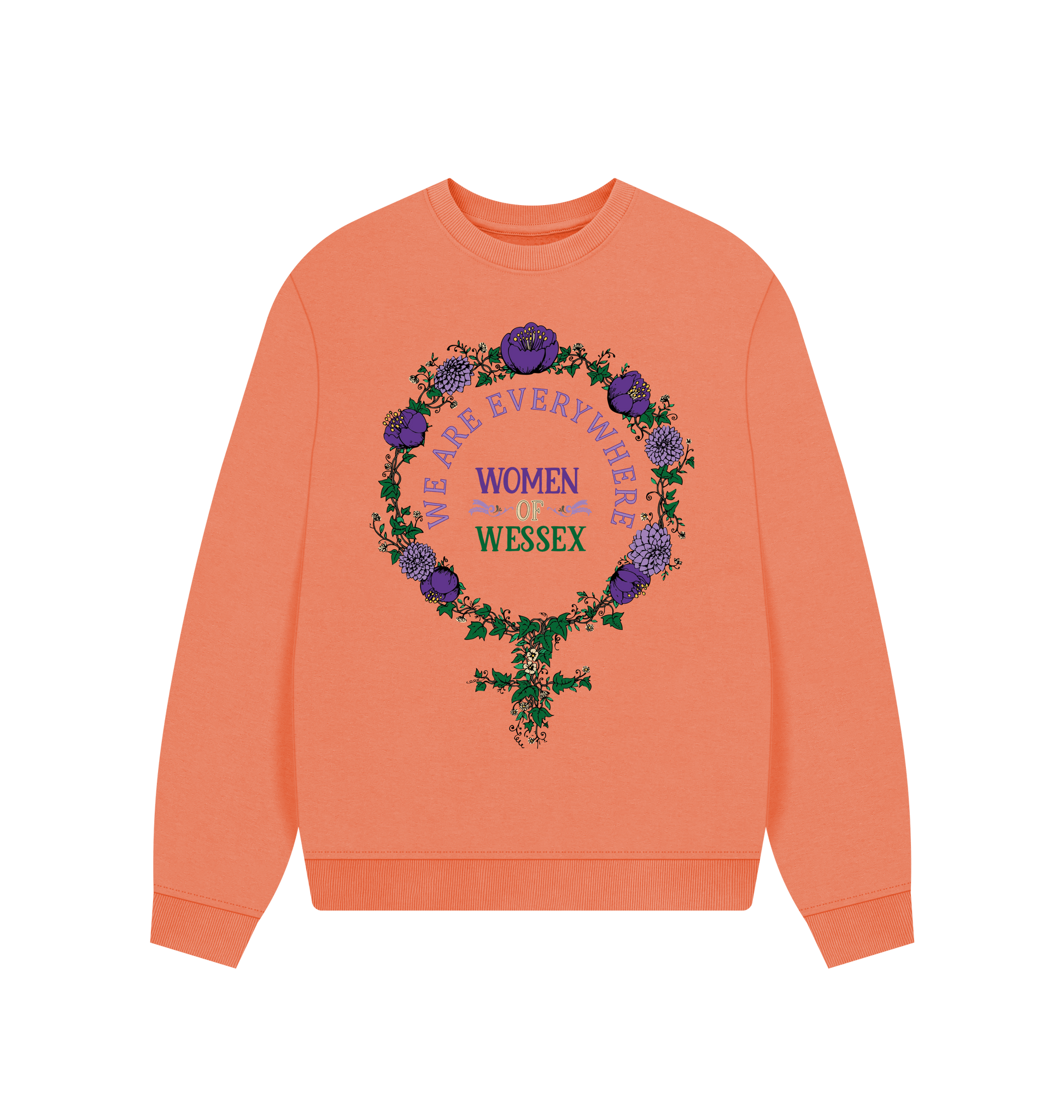 Apricot Printed Sweater Front