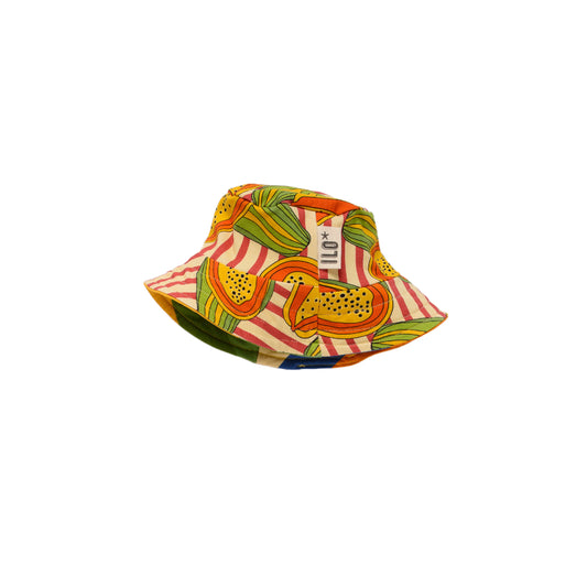 papayas reversible sun bucket hat in organic cotton jersey made in Bristol, UK