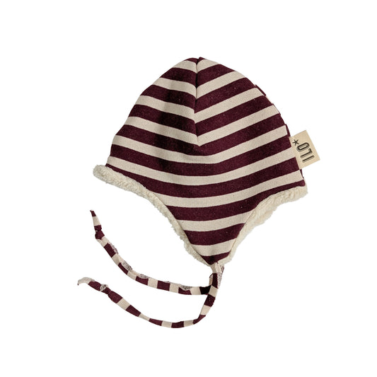 Red Stripes Plush Lined Aviator Hat