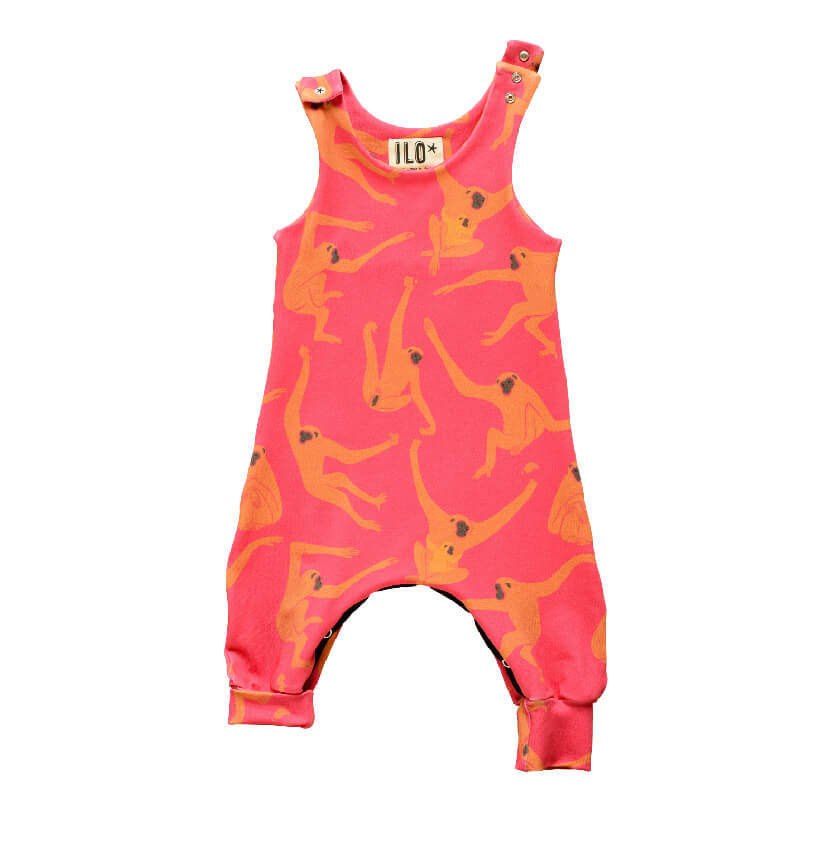 ILO Gibbons Organic grow with Me Romper open shoulder and folded cuff