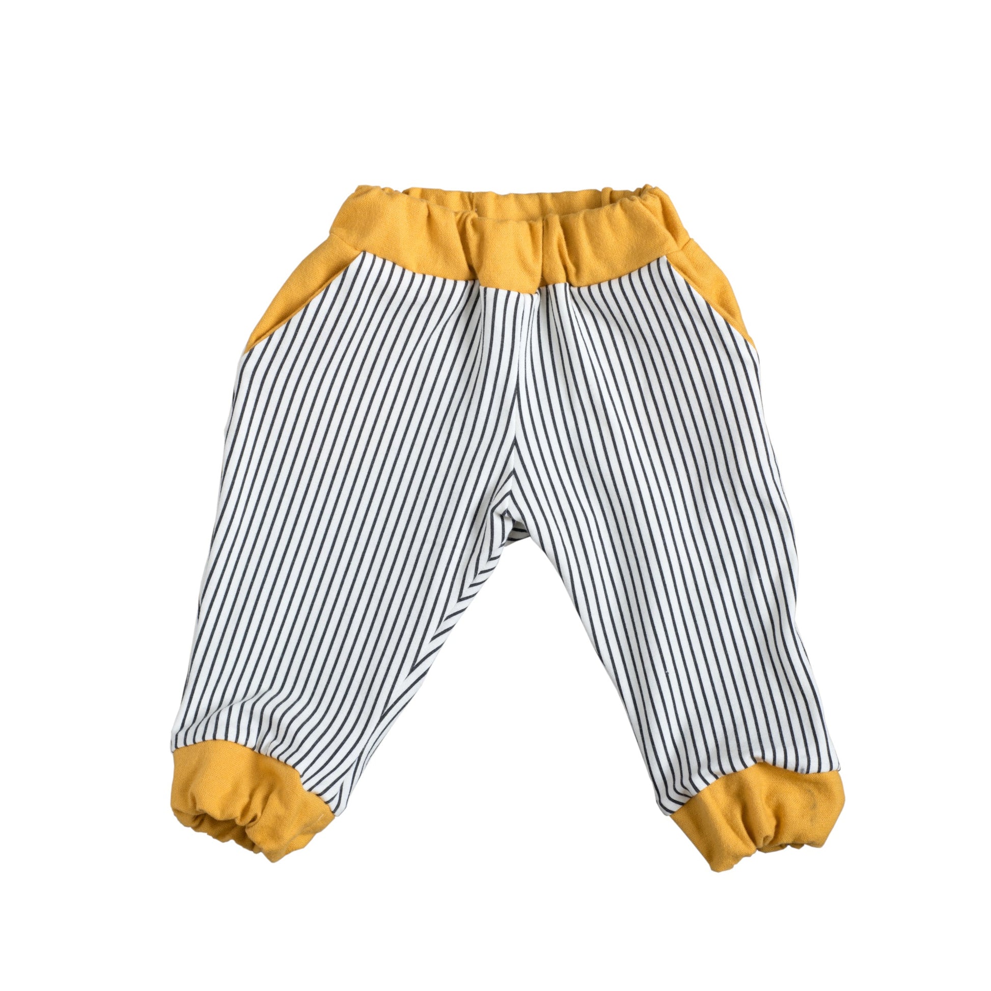 Jersey Striped trousers with pockets and elastic, organic