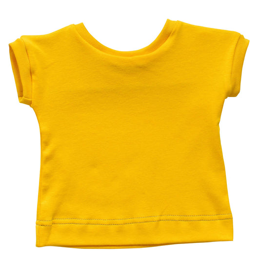 bright solid yellow t-shirt for babies and children made with organic cotton jersey, short sleeved