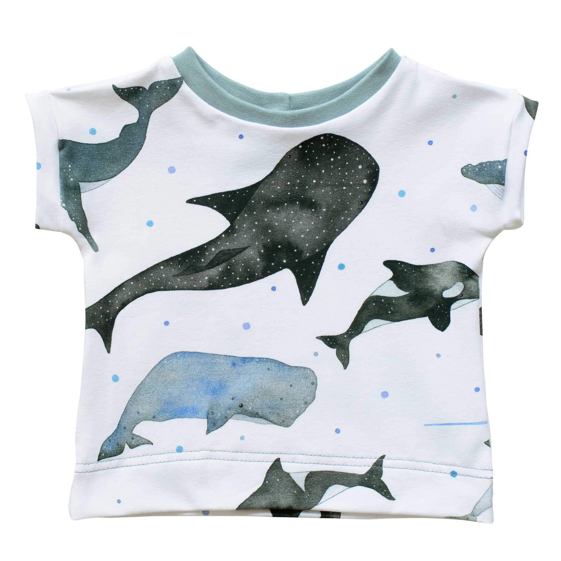 Relaxed short sleeved whale print tee